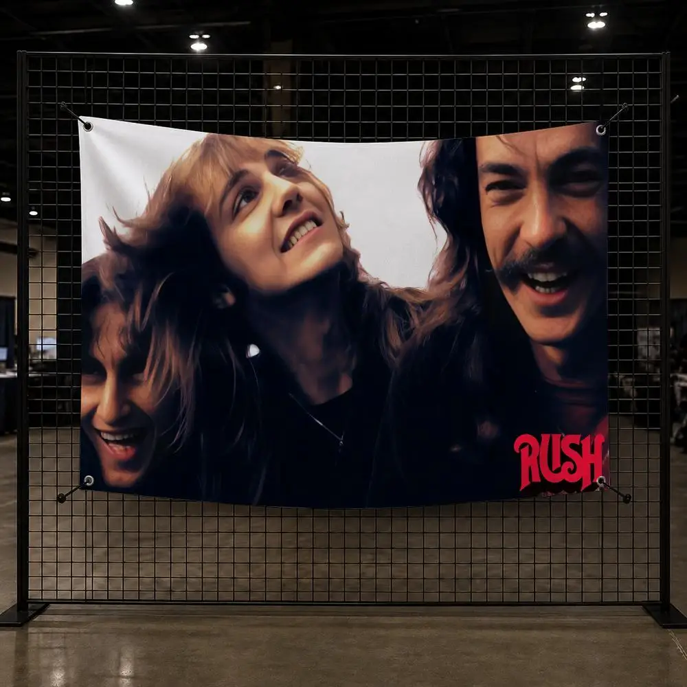 Cool Metal Rock R-RUSH Heavy Flags Interior Wall Hanging Background Art Banner Bedroom Home Living Room Outdoor Party Decor