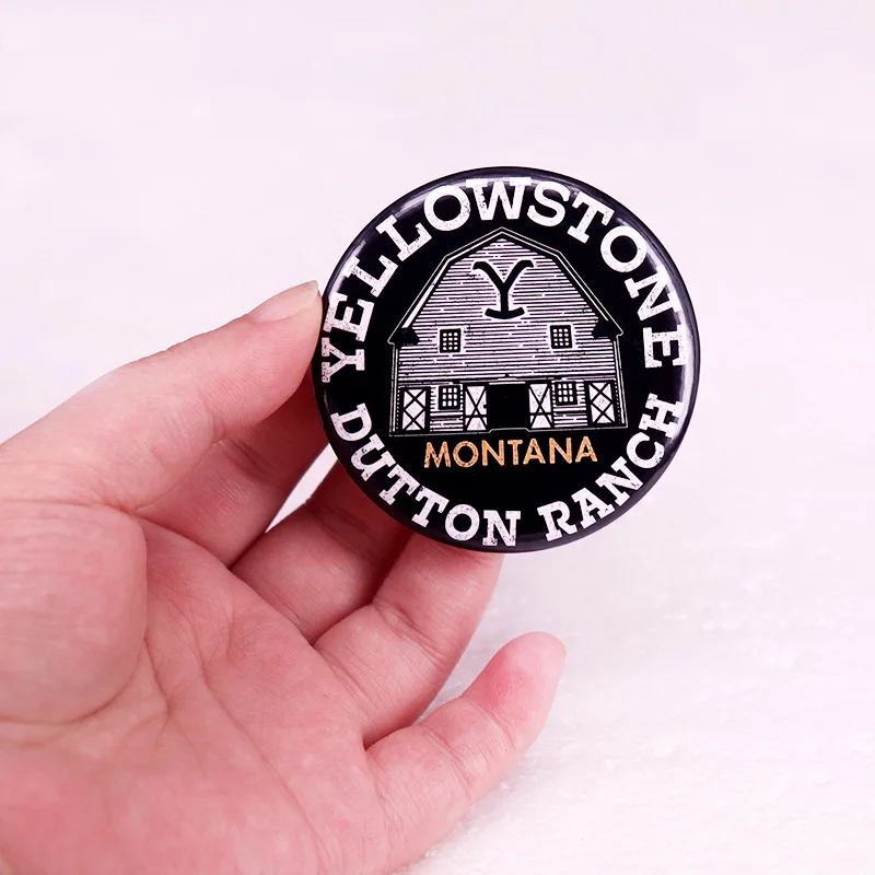 American TV Series Yellowstons Dutton Ranch Pinback Button Pin Tinplate Badge Decorate 58MM