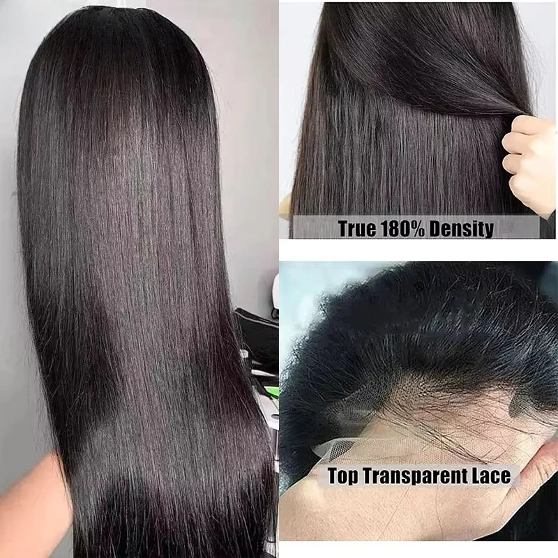 30 32 بوصة 200 الكثافة شعر مستعار أمامي للنساء البرازيلي الباروكات شعر الإنسان العظام مستقيم HD الدانتيل الشفاف الجبهة الباروكات #2