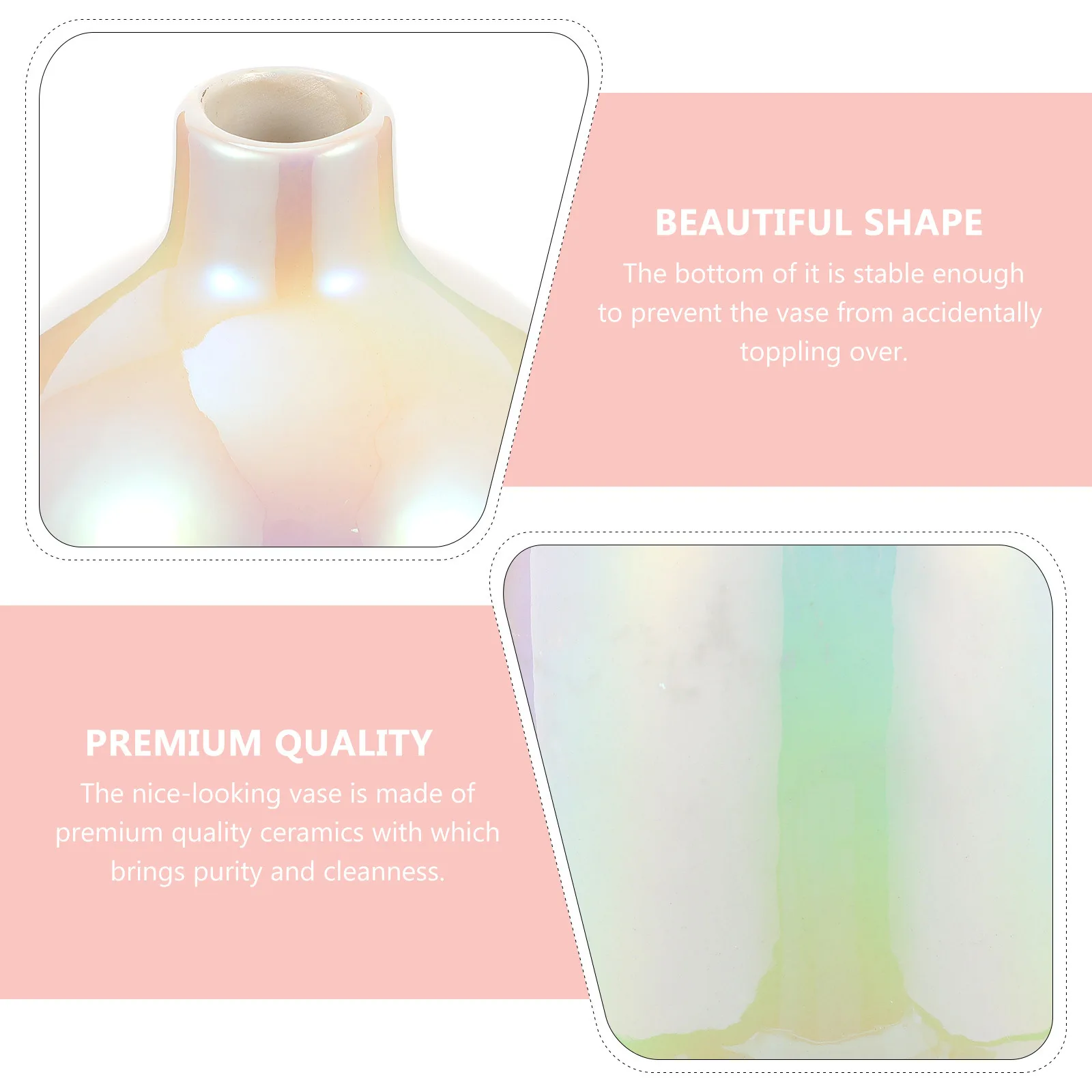 

1Pcs Decorative Ceramics Vase Nordic Style Flower Bottle Stable Base Beautiful Home Decor Suitable for Flowers Branches Living