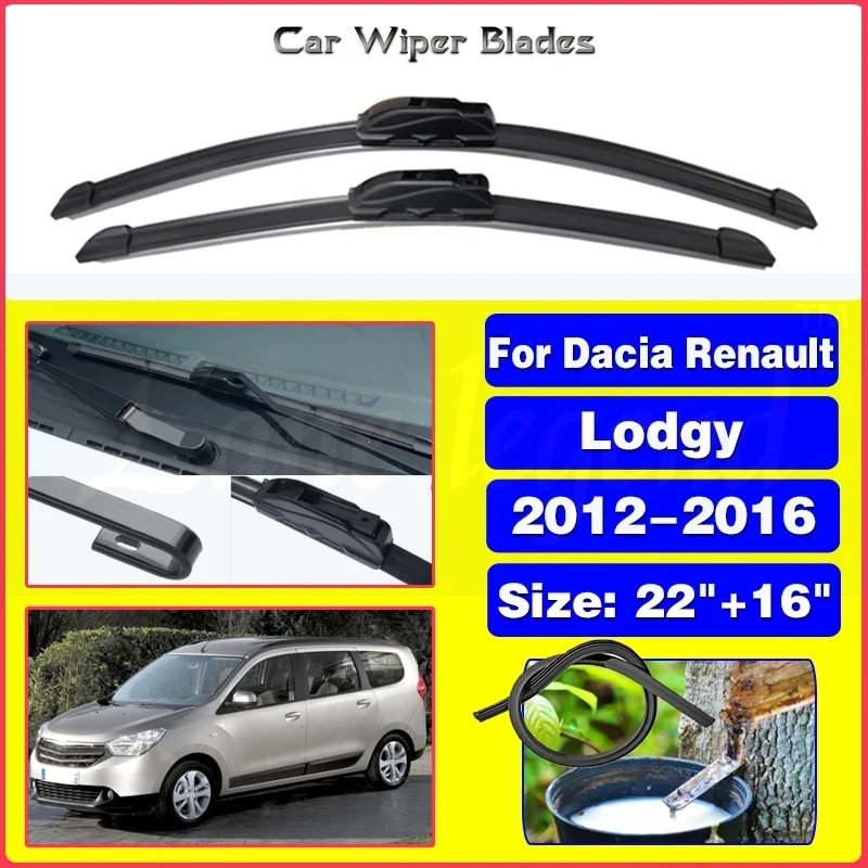 

Wiper Front Wiper Blades For Dacia Renault Lodgy 2012 2013 2014 2015 2016 Windshield Windscreen Front Window 22"+16"