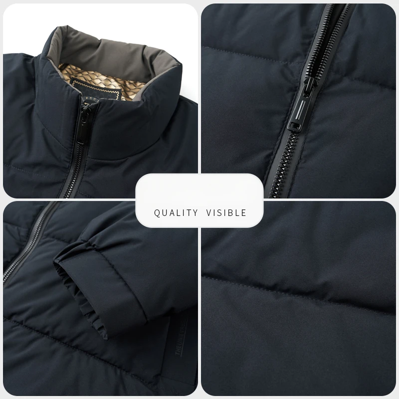 ملابس قطنية للرجال الترفيهية، سترة مبطنة لرجل الأعمال المستقيمة، ياقة واقفة للشباب، باركر حراري #5