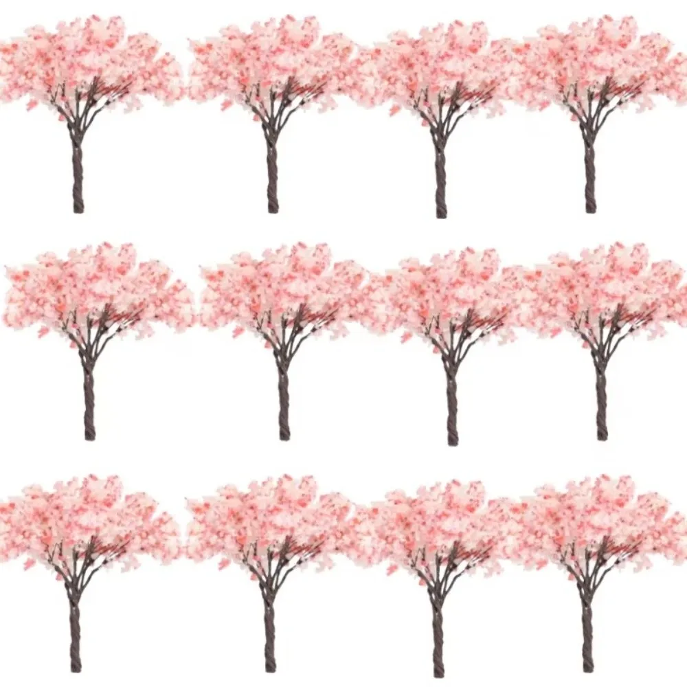 1/5PCS DIY Crafts Miniature Cherry Flower Tree Model Resin Terrarium Accessories Bonsai Decoration Bonsai 6.5cm Micro Plant