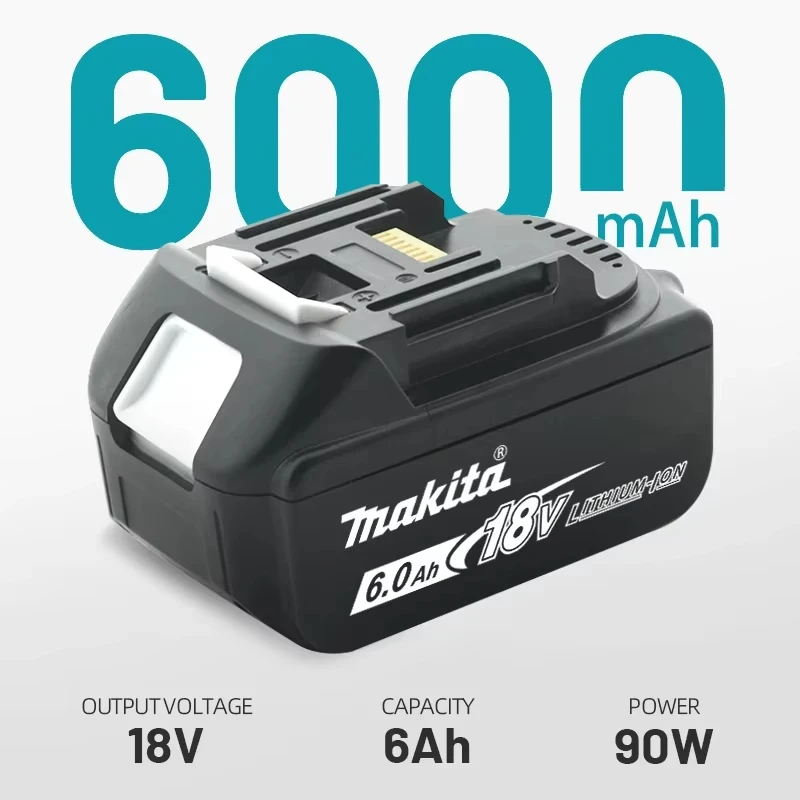 NEW 100% Original Makita 18V6000mAh rechargeable battery can replace BL1830BL1850BL1860, suitable for Makita DTW700 with charger