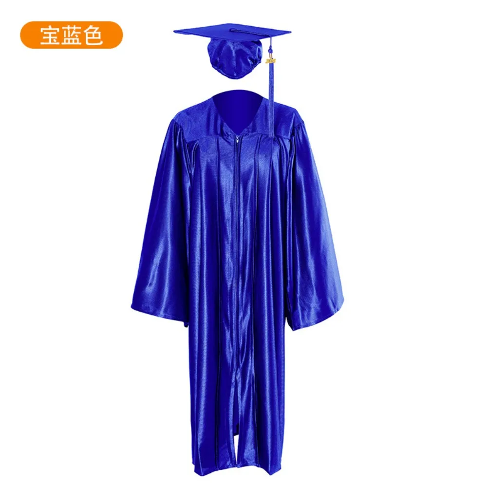 2025 Costume da laurea unisex per liceo e addio al celibato, abito da laurea da donna, abito da laurea morbido con set di nappe per cappello