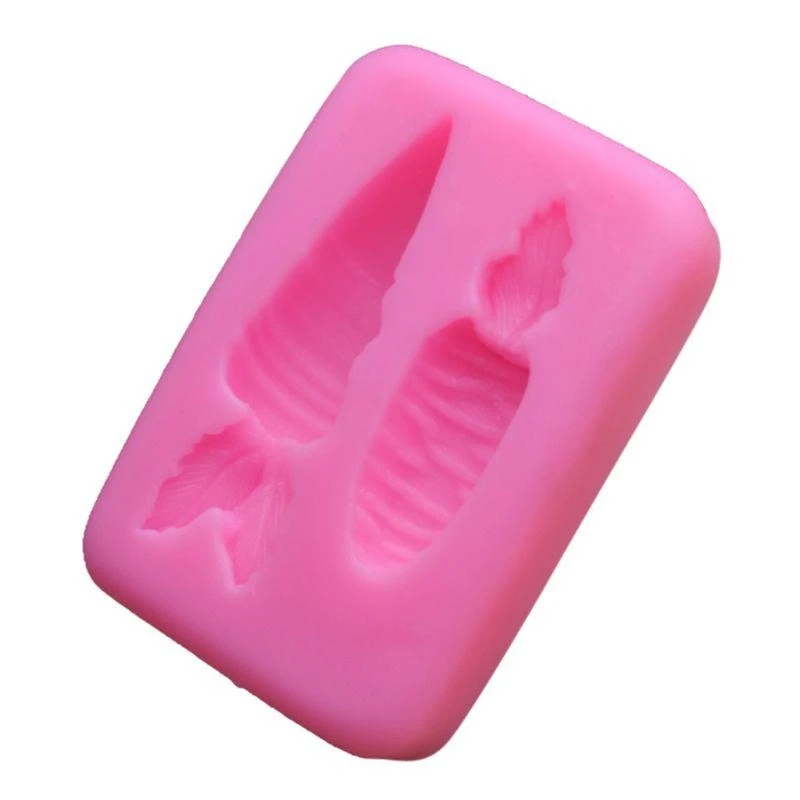 F92B Cenoura 3D Silicone FONDANT BOLO Bolo chocolate Decoração açúcar Colar bolsa molde
