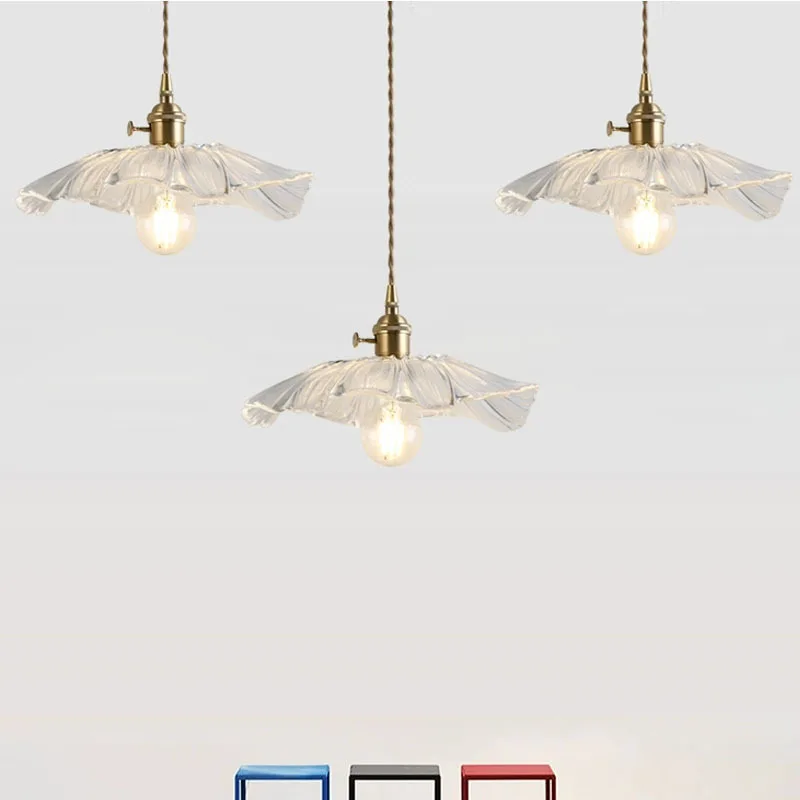 Modern Restaurant Chandelier Simple and Creative Lotus Leaf Ceiling Lamp Bar Table Corridor Crystal Glass Bedside Lamp image 3