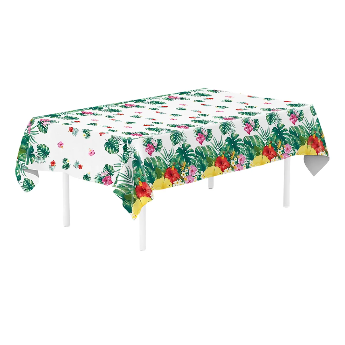 Hawaiian Luau Tablecloths Tropical Palm Leaves Table Cloth Hawaii Disposable Plastic Table Cover Birthday Summer Beach Supplies