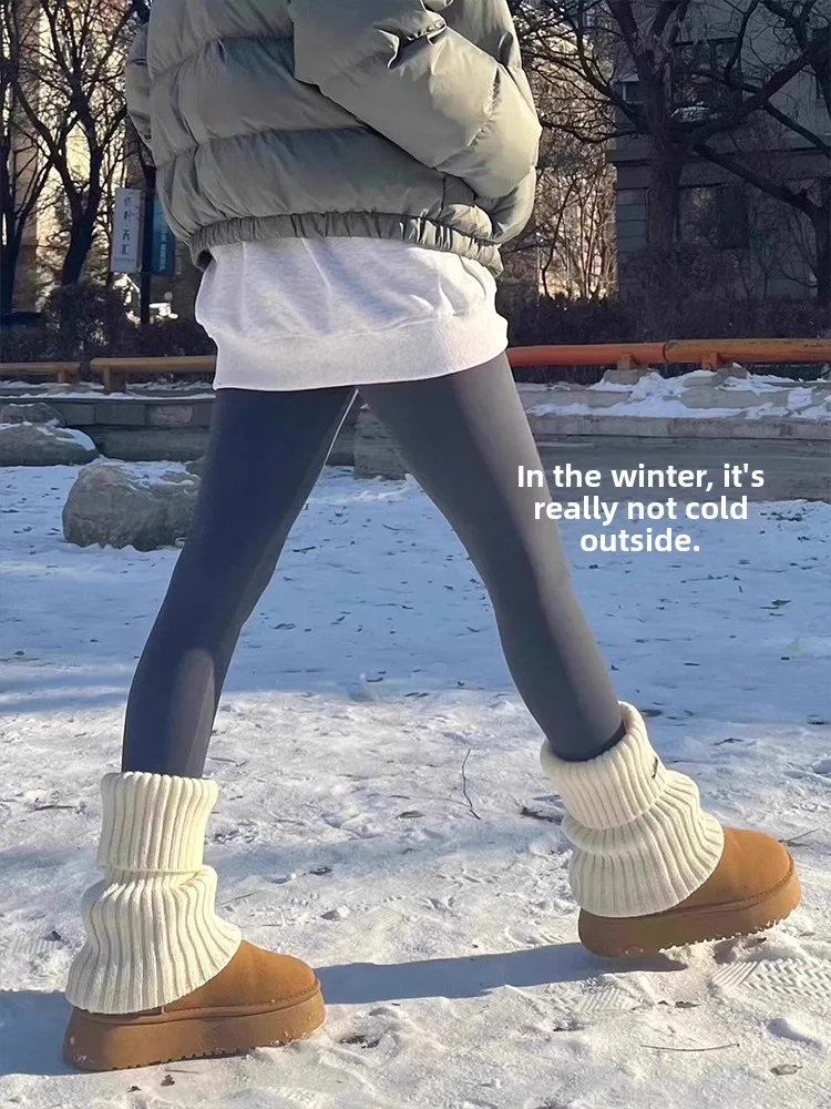 Pantalones de Yoga Thi, cintura alta, siete/nueños puntos, Fitn, nailon, LICRA, forro de Fce, cálidos, adelgazantes, medias de invierno no esponjosas