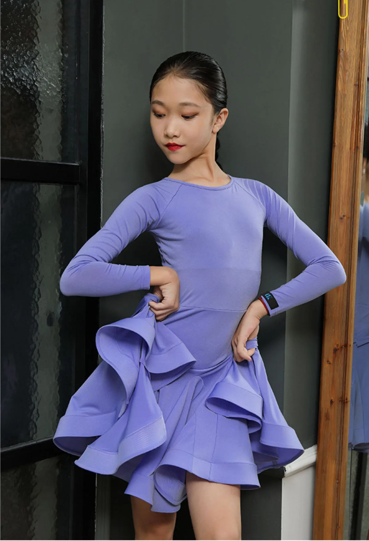 

Latin Dance Female Children's Autumn And Winter Art Exam Regulations Children's Competition Practice Uniform