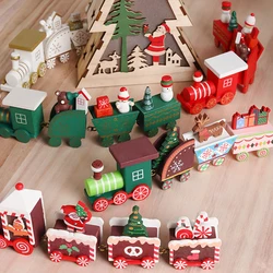 Wooden Train Christmas Ornaments Toys for Kids Merry Christmas Party Table Decoration Xmas Gift Noel Natal Navidad New Year 2025