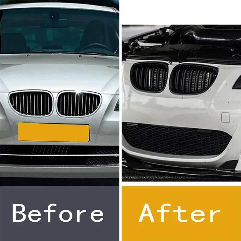 

Discount-Front Bumper Kidney Grille Car Bumper Grille Double Line For BMW E60 M5 E61 520I 545I 550I 535I 2003-2009 Gloss Black