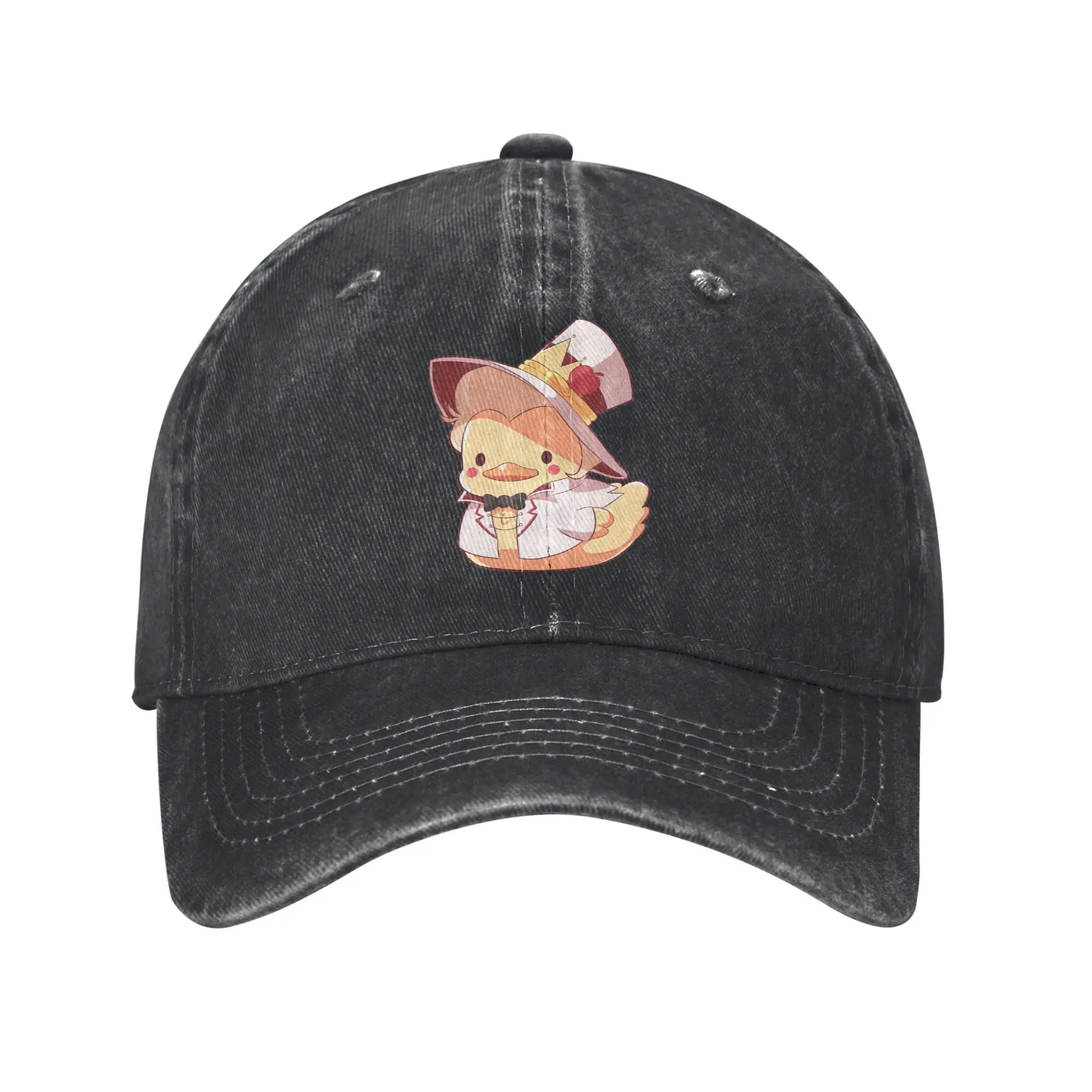 Duckling Lucifer Hazbined Hoteled Unisex Baseball Cap Distressed Washed Hats Cap Vintage Outdoor Adjustable Fit Snapback Cap