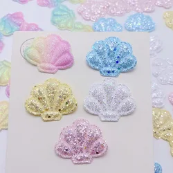 50Pcs 3.5*2.5CM Bling Bling Shell Padded Appliques For DIY Handmade Hair Clip Accessories And Cloth Decorative Accessories