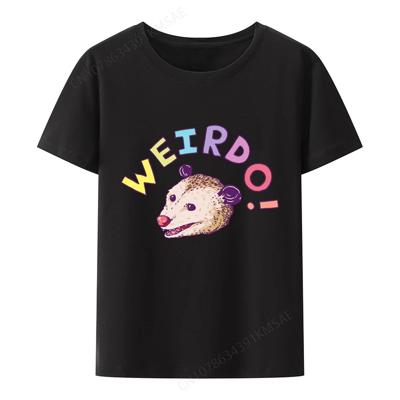 Weirdo Opossum Printd Anime T-shirts Character Funny Top Tee Nostalgia O-neck Koszulki Aesthetic Regular T-shirt Manga Print