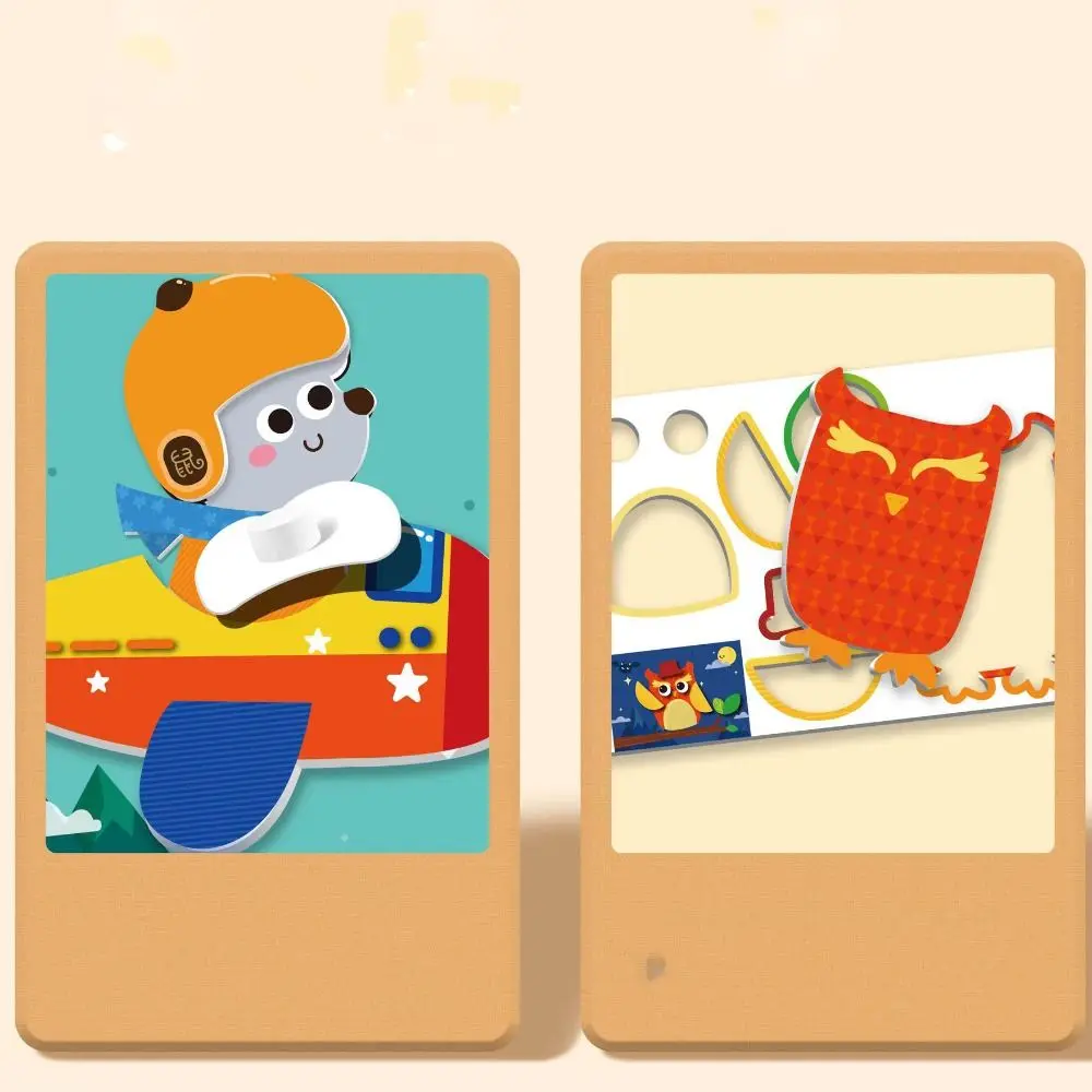 

Educational Toys 3D Stereoscopic Sticker Montessori Handmade DIY Paste Material Kit Cute Self-adhesive Animals Sticker Book