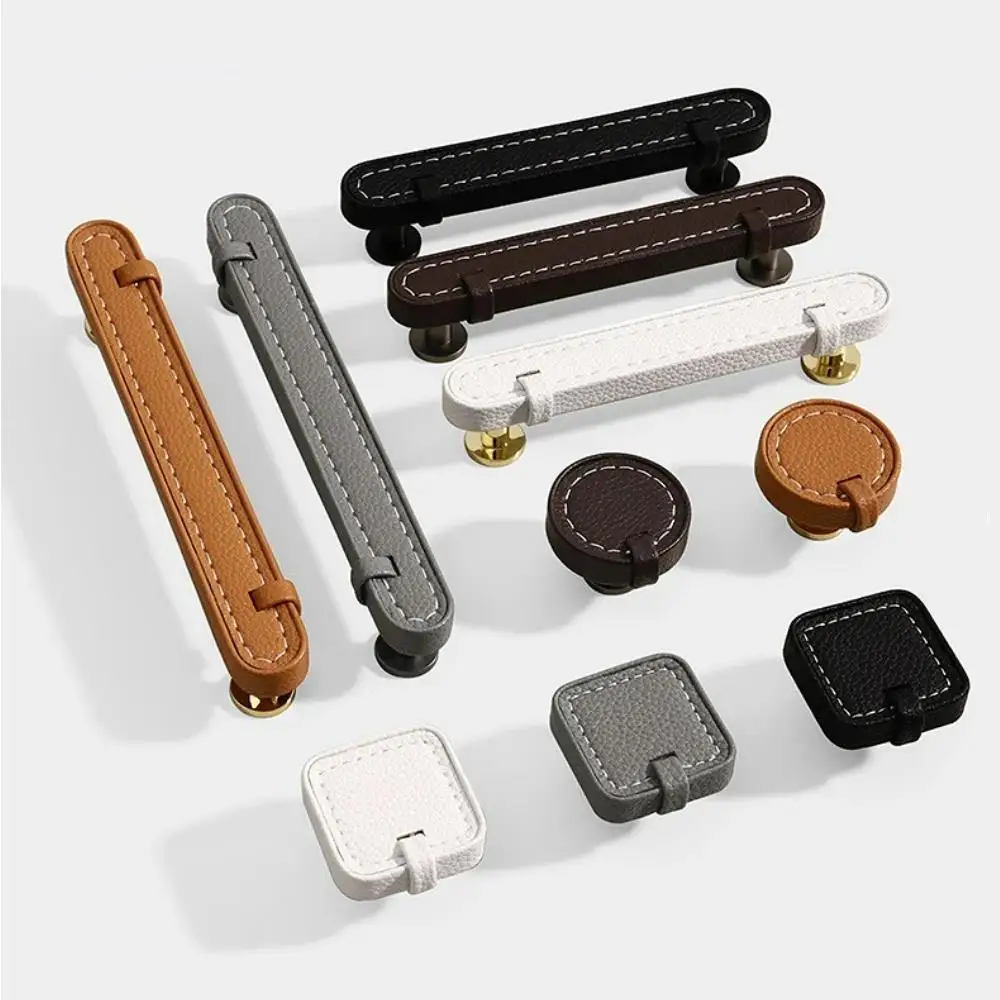 Leder-Küchenschrankgriffe für Möbel, Schranktürgriff, Kleiderschrank-Türknauf und Griff, Schubladenknöpfe, Hardware – Detail 5