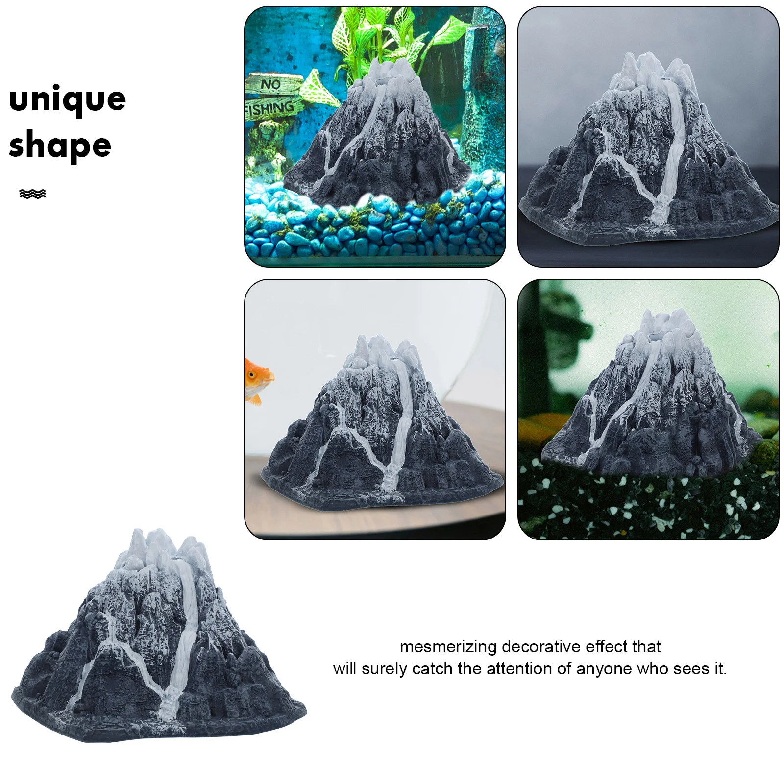 Aquarium Sand Schnee Berg Ornamente Betta Aquarium dekorative Handwerk grau Vorschule