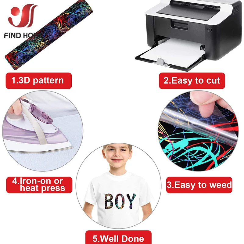Roll 50cm*100cm Star Patterns TPU Heat Transfer Vinyl Iron On T-shirt HTV Printing Garment Fabric Textile Decoration DIY Craft