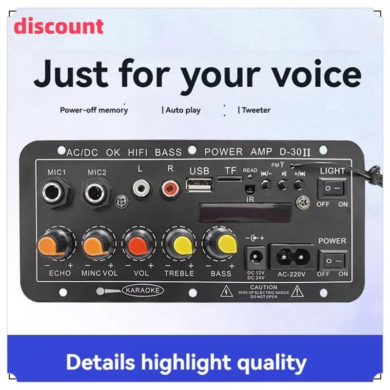 

Отличное качество-12 В 24 В 220 В цифровой Bluetooth усилитель плата сабвуфер двойной микрофон караоке усилитель динамик театр DIY 30 Вт