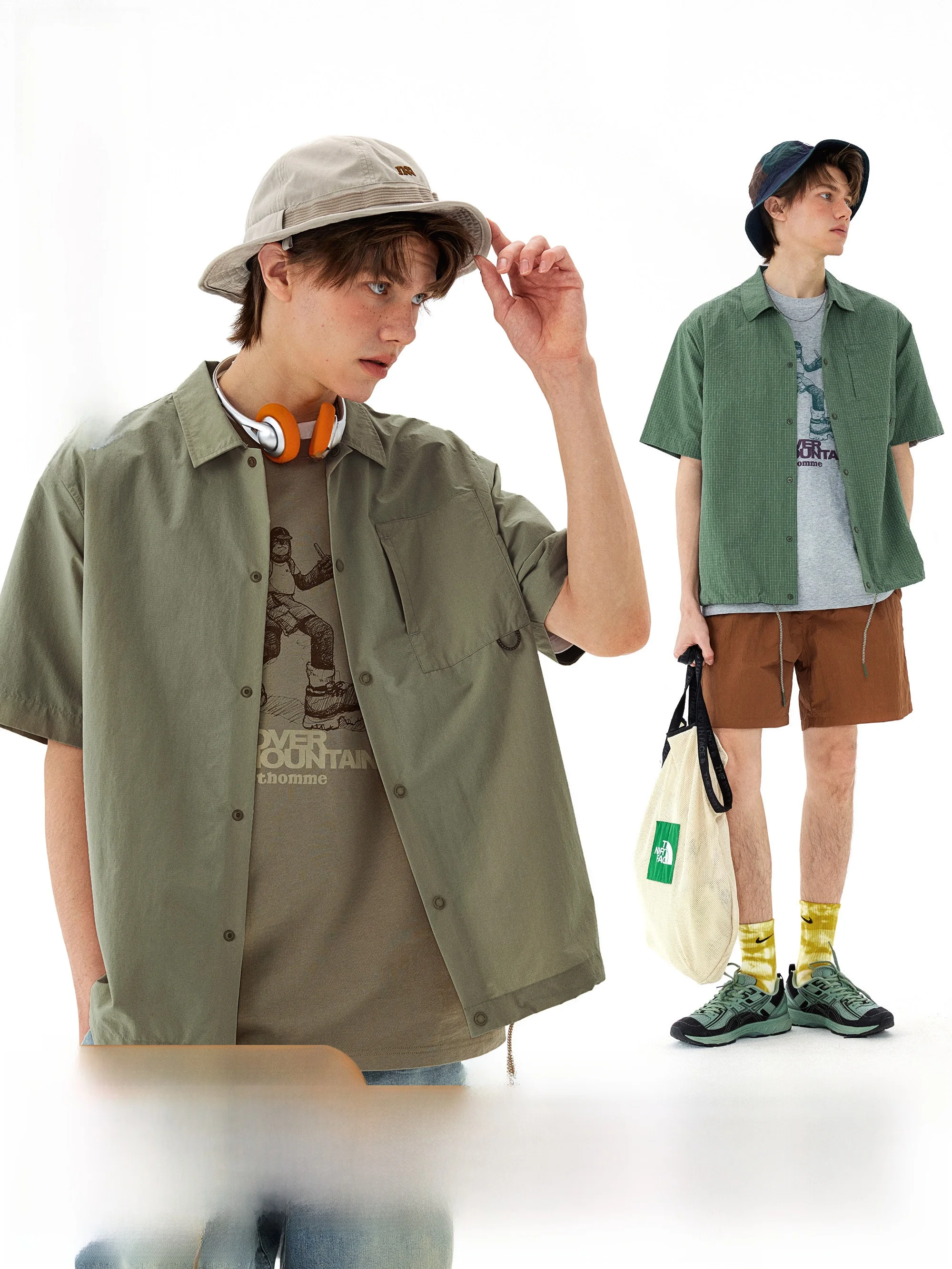 

Nome Men's Outdoor Tee-Proof Cuban Collar Loose ort Sve irt Pure Color ket Summer Faion Casual M Top