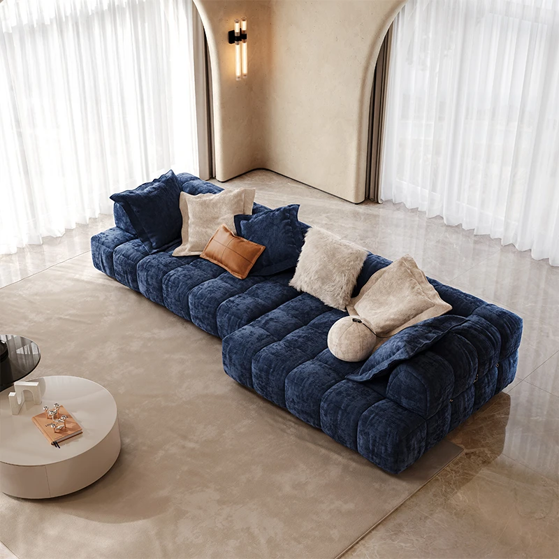 Fabric sofa living room 2023 new Italian style simple modern cream wind sofa luxury flat floor