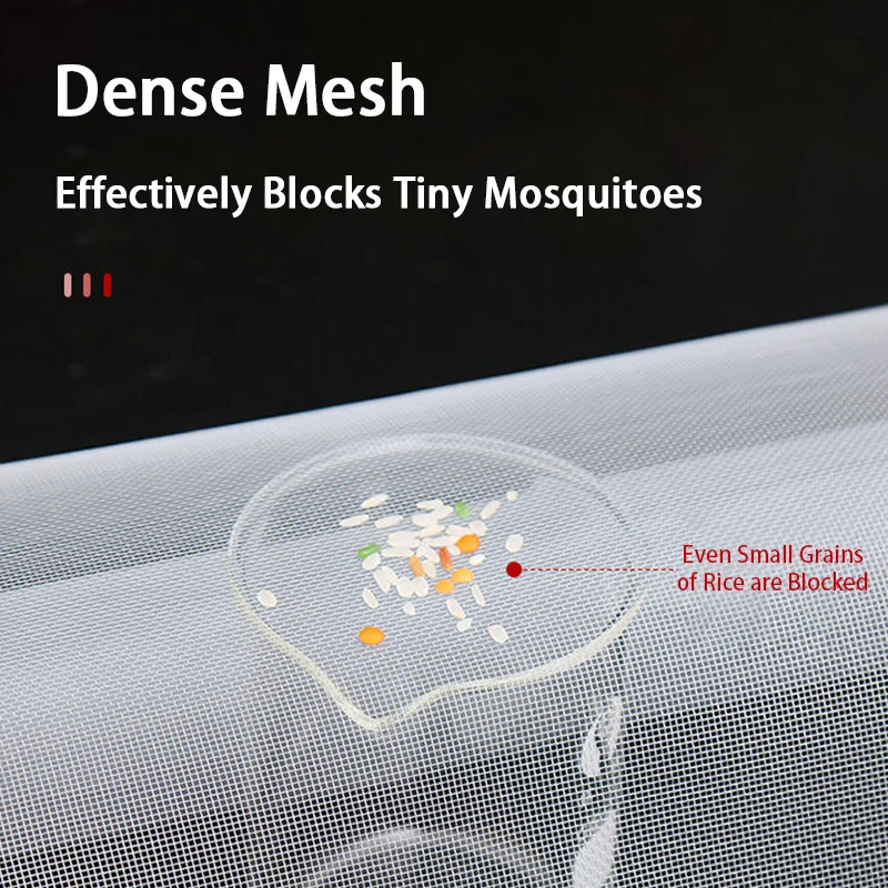 Gray Hook-and-Loop Screen – Durable, Reusable, Washable Mosquito and Bug Net, Suitable for Doors and Windows, Easy Installation