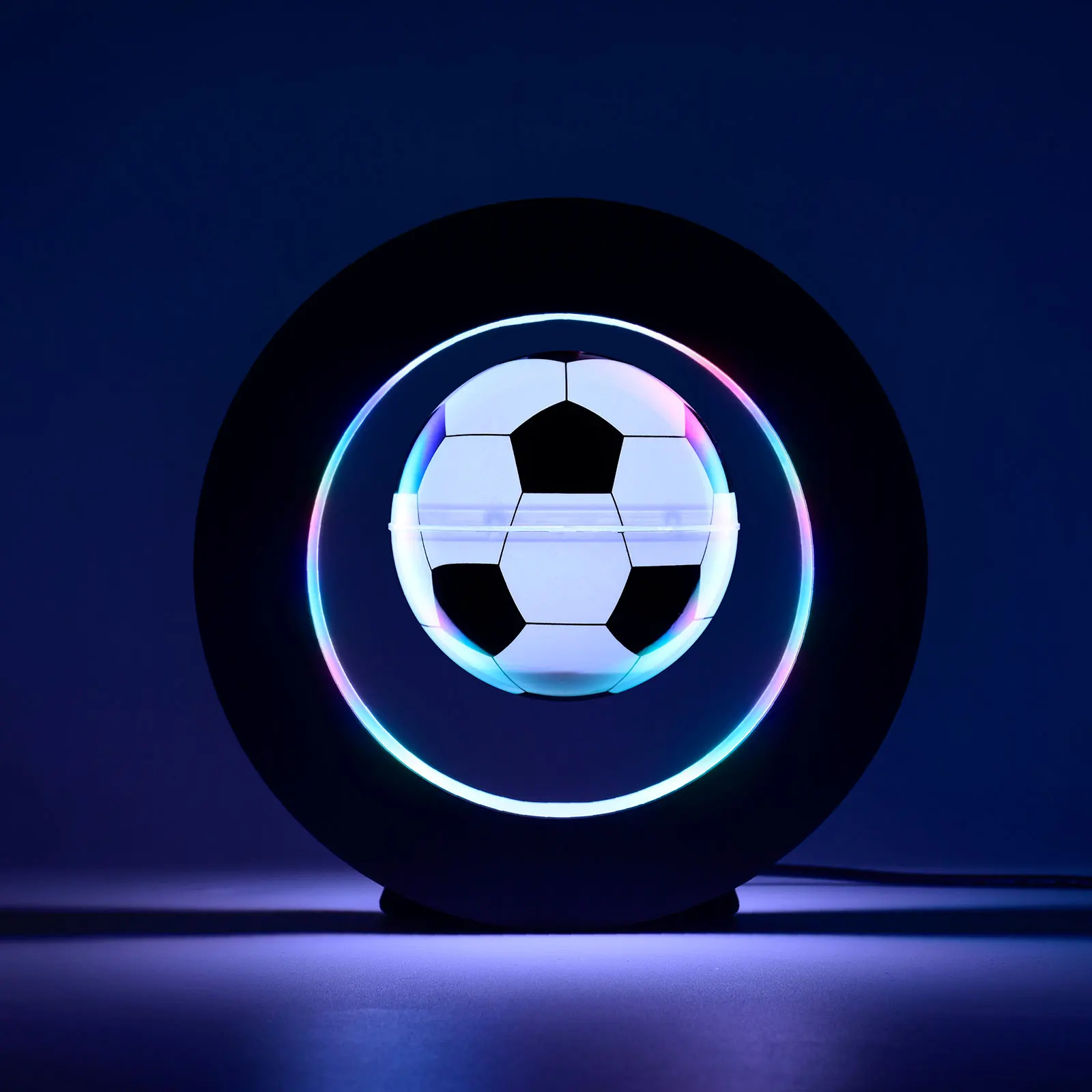 Magnetic Levitation Floating Soccerball with LED Light Rotating Football for Home Office Decor Desk Gadget Birthday Gift Men Kid