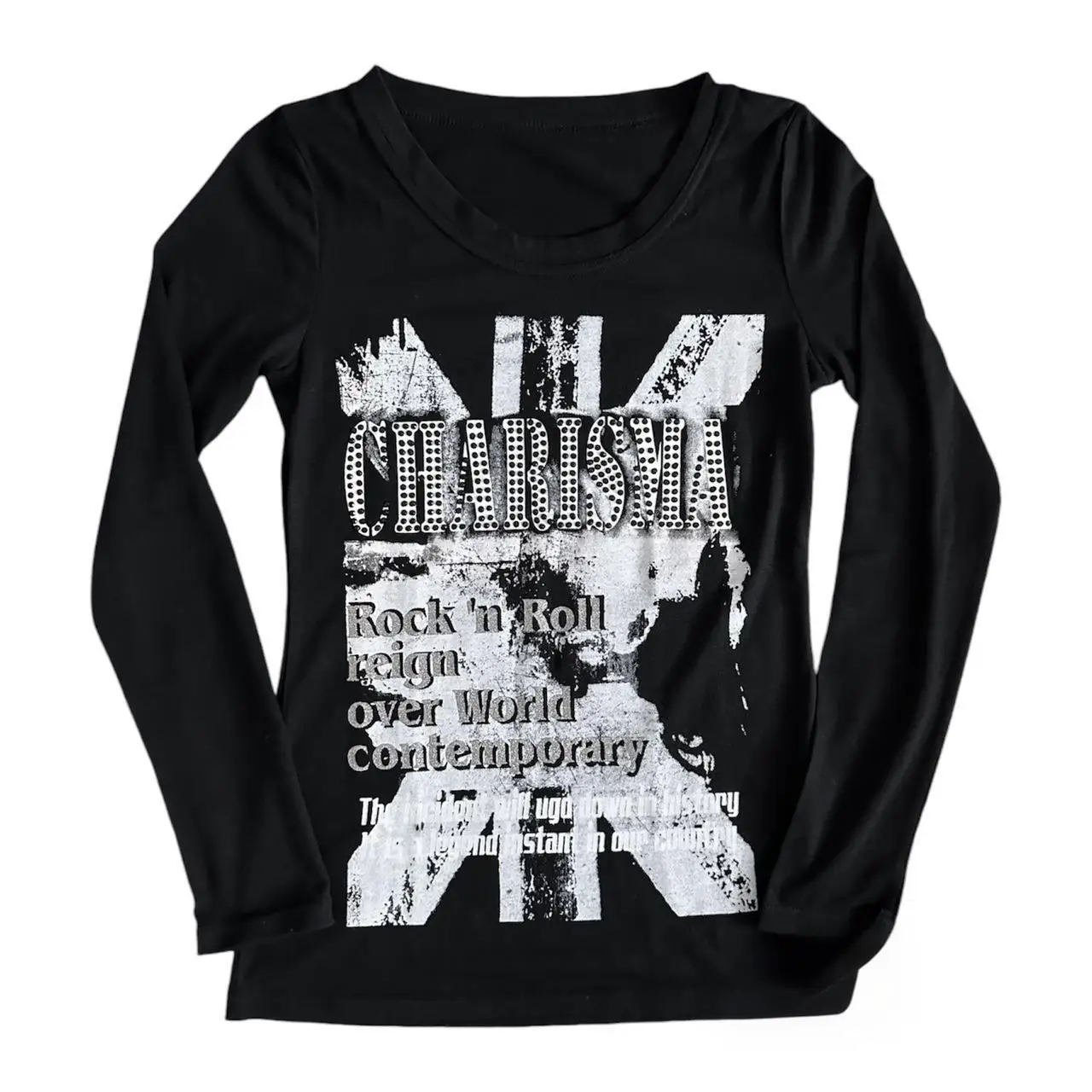 Y2k Top für Frauen Kleidung Weibliche Baby T-Shirts Y2k Tops Emo Anime Mädchen Grafik T-Shirts Damen Gestellte Goth Langarm Kawaii