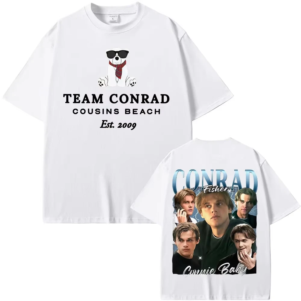 تي شيرت فريق كونراد كوزينز بيتش ميرش تي شيرت كونراد فيشر فيلم Y2k تي شيرت للرجال والنساء Harajuku عالي الجودة تي شيرت كبير الحجم