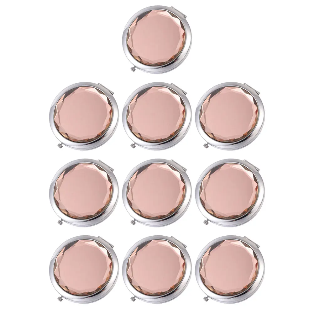 

10pcs Double Sided Makeup Compact Travel Mirror Foldable Small Vanity Mirror for Women Handbag Home School