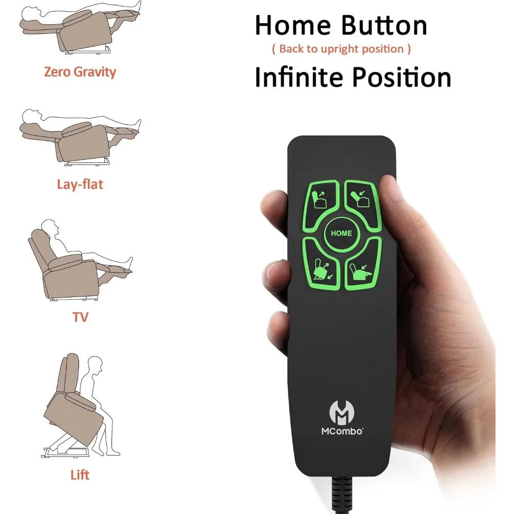 Recliner Chair, Large-Wide Dual Motor Power Lift Recliner Chair, Massage and Dual Heating for Elderly People, Infinite Position