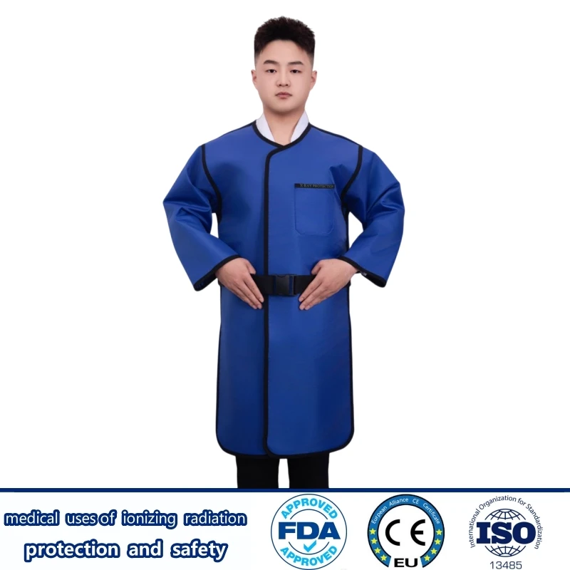 

Защитное свинцовое пальто с длинными рукавами и двойным слоем свинца 0,35/0,5 мм Pb для защиты от рентгеновских и гамма-излучений, радиационная защитная одежда.