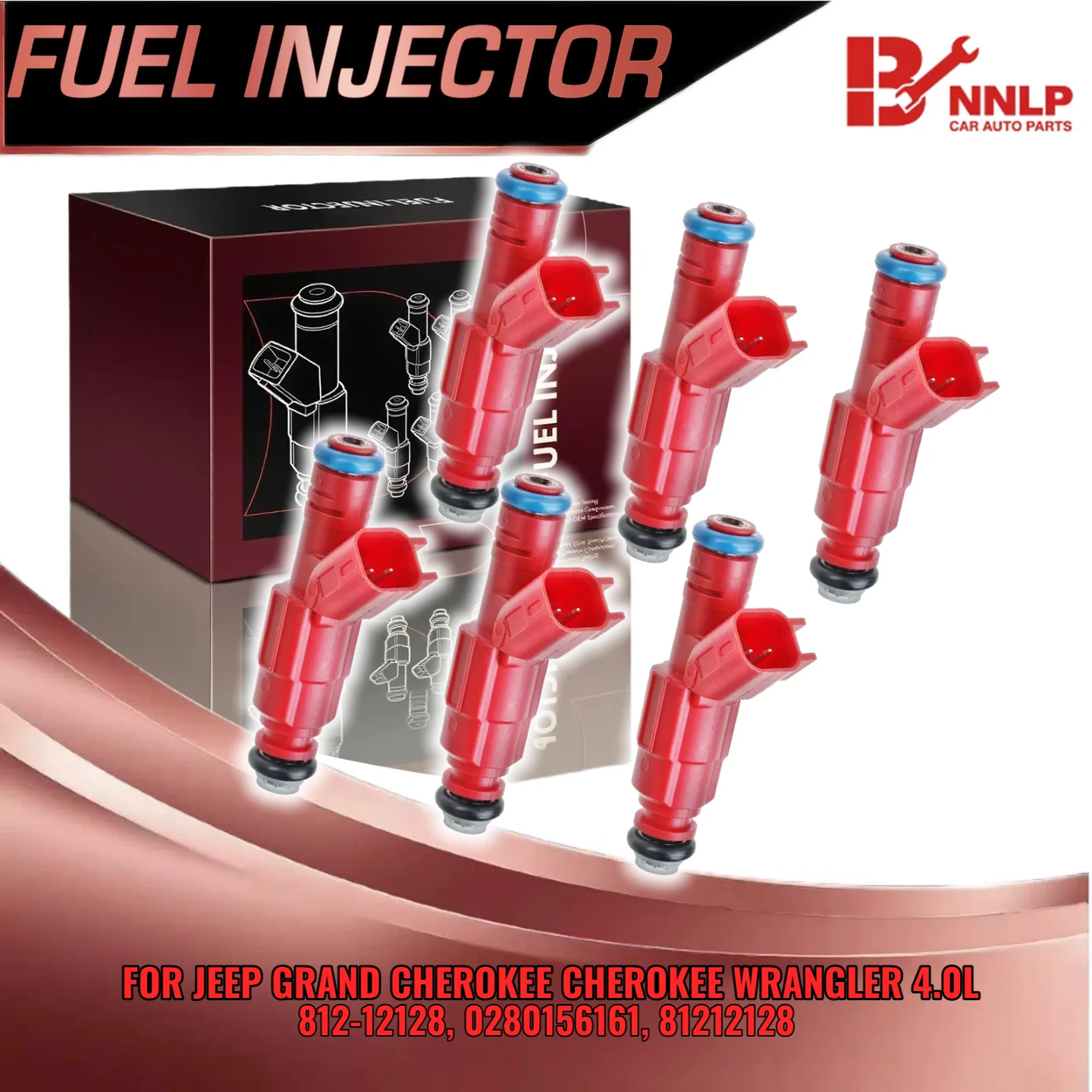 

6pcs Fuel Injector 0280156161 81212128 for Jeep WJ Grand Cherokee 99-04 Cherokee Wrangler TJ L6 4.0L
