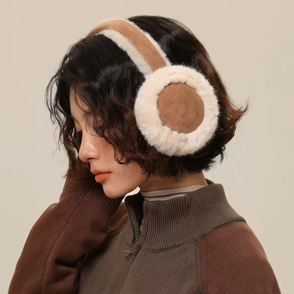 Fashion Autumn Winter Earmuffs for Women Men Ear Warmer Plush Solid Color Adjustable Foldable Ear Muffs Earflap Earmuffs