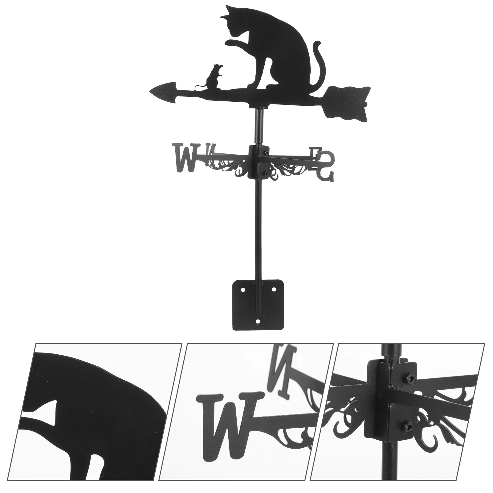 Wind Vane Stainless Steel Direction Indicator Decorative Weather Roof Weathervane Indicators Metal Lawn Garden Decoration