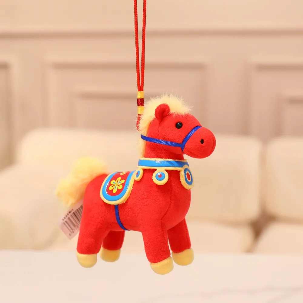 Jouets en peluche cheval doux Kawaii, remplissage en coton PP, Figurine de poney du zodiaque mignon, poupées de mascotte, poupée cheval de dessin animé, décoration Festive
