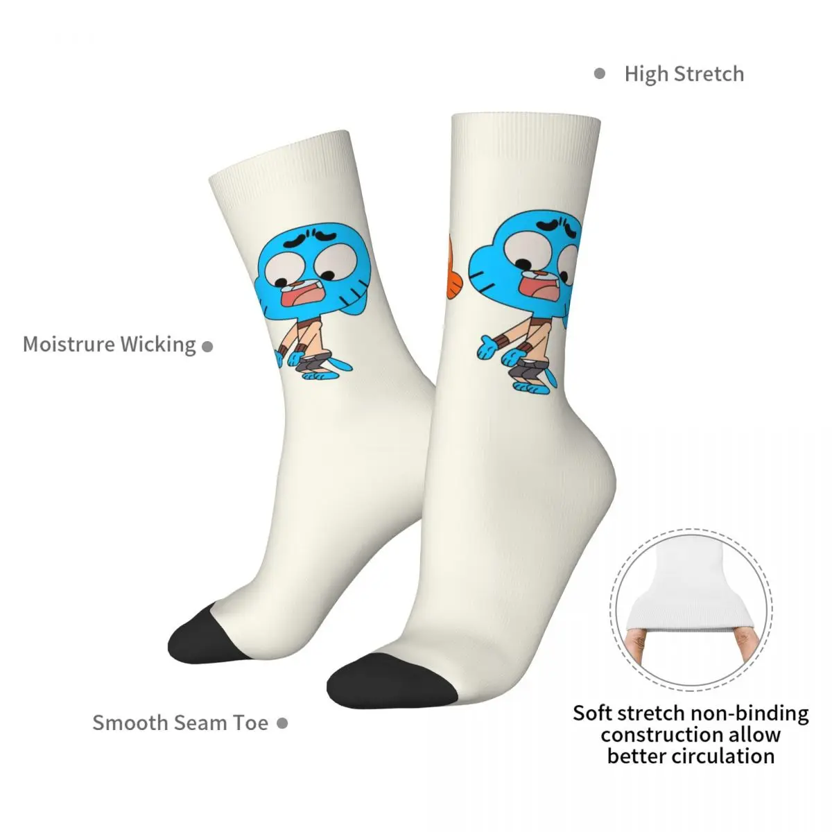 Gumball en Darwin, wat de wat sokken Harajuku superzachte kousen het hele seizoen lange sokken accessoires voor unisex geschenken