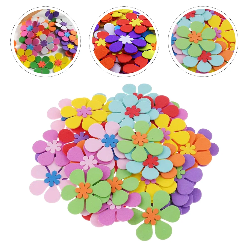 

120 Pcs Foam Flower Decorations DIY Spring Classroom Ornaments Smooth Touch Unique Creative Wall Craft Embellishment