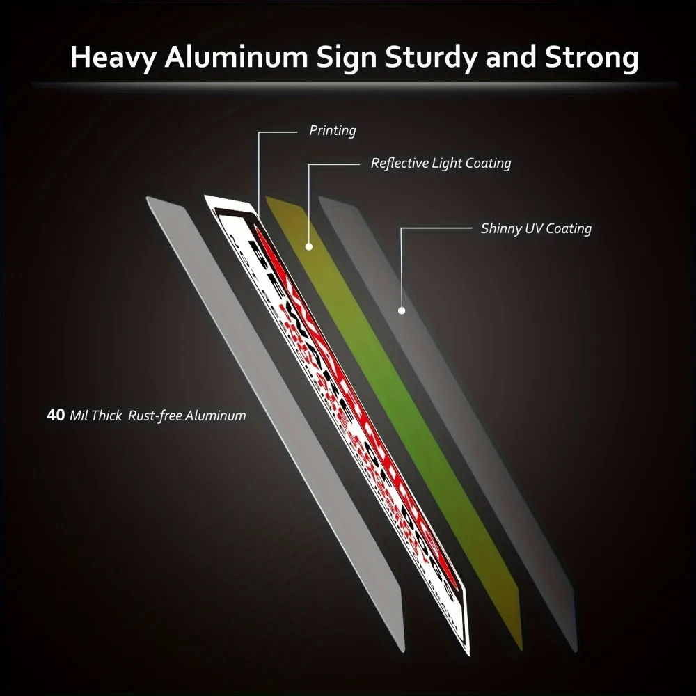 الألومنيوم عاكس للغاية احذر من علامة الكلاب مع الممتلكات الخاصة بدون ممارسة الجري للكلب تحذير مثالي لتأمين المباني