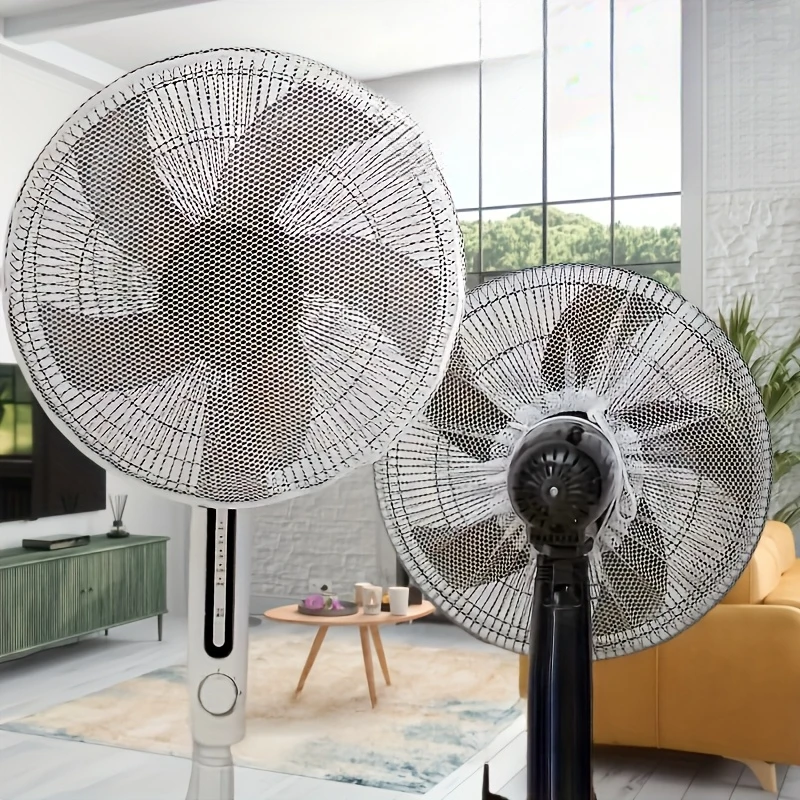 Elastic Band Electric Fan Dust Cover - Washable Anti-Pinch Safety Net, Finger Guard Protector for 15.75-19.69 Inch Fans