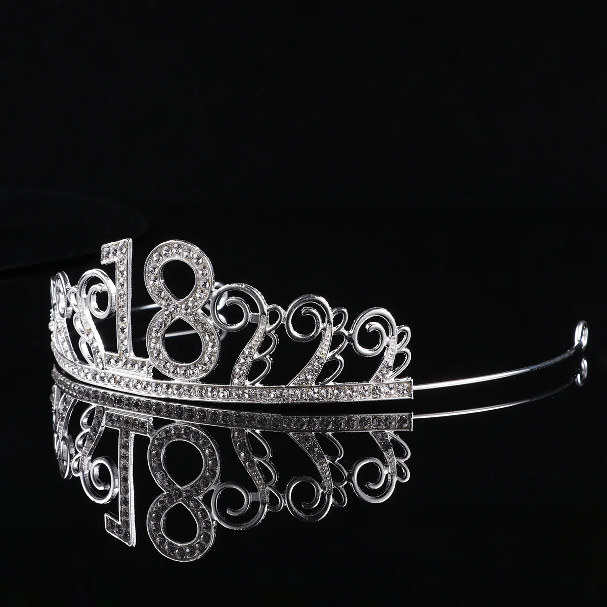 

18th Alloy And Rhinestone Number Birthday Crown Comb Crown Fashionable Rhinestone Tiara Headdress Elegant Headwear Hair Accessor