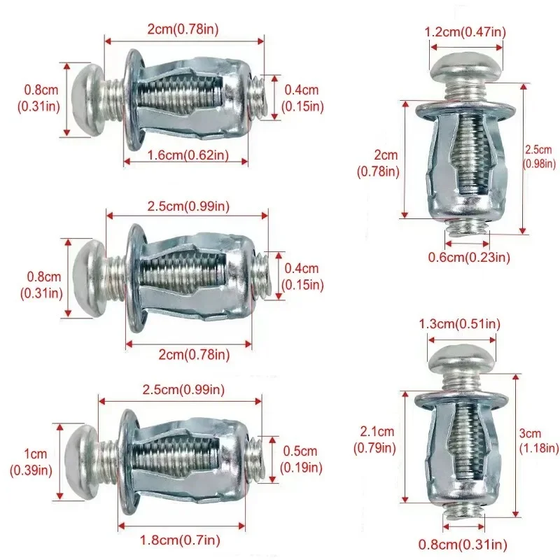 10pcs M4 M5 M6 M8 Metal Screw Jack Nuts Steel Petal Nut Screw Expansion Nut for Hollow Wall Iron Skin Line