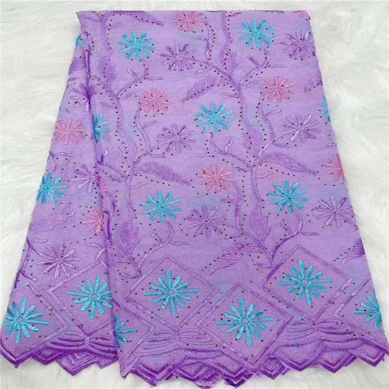 

5-ярдовая высококачественная швейцарская кружевная ткань, сухая кружевная вышивка, африканская 100% хлопчатобумажная ткань, швейцарская вуаль, кружево в Дубае, 30L393003