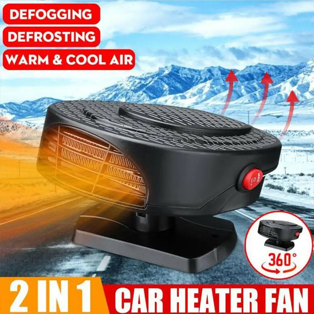 12v Car Winter Car Heater Three Air Outlets Preheat/Cool Car Noise Heater And Warm Car Defrost Defogging Cold Snow And Low S2M4