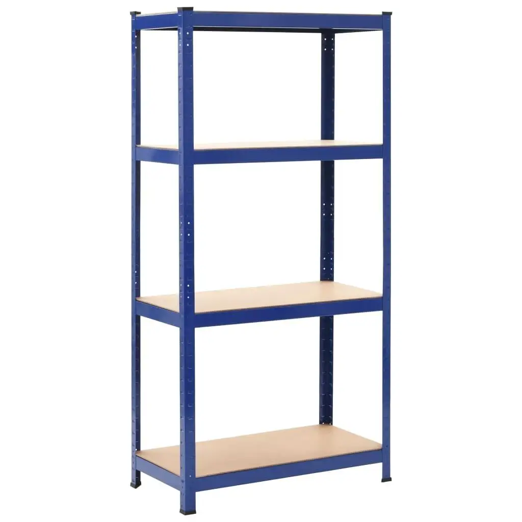 Blue Storage Shelf, 80x40x160 cm, Durable Steel & MDF Organizer - Perfect for Home and Office