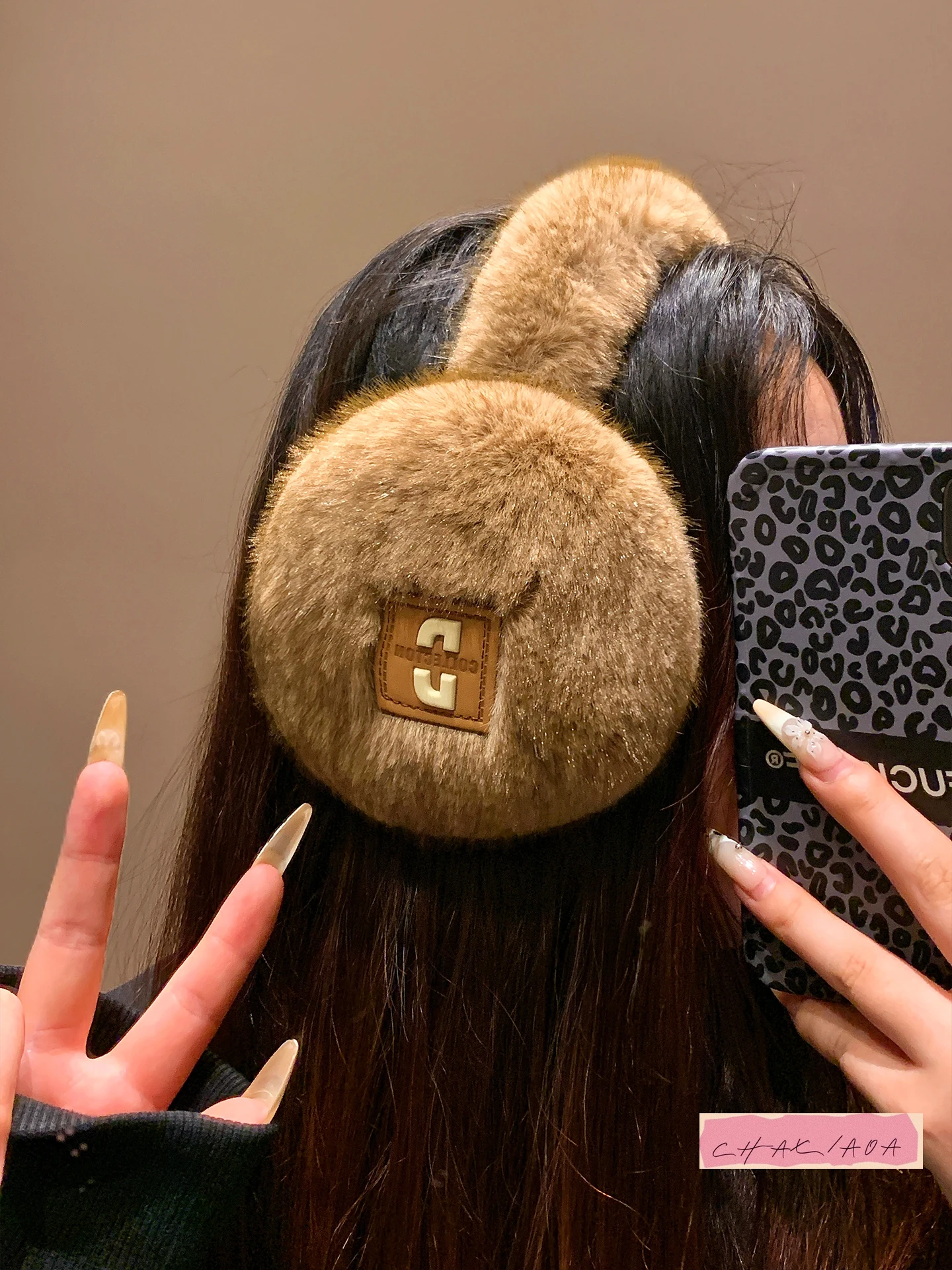 الحليب الدوامة لينة في الهواء الطلق ركوب الباردة واقية مكدسة سميكة الدافئة غطاء للأذنين رباط رأس مطاطي أفخم غطاء للأذنين الإناث الشتاء #2