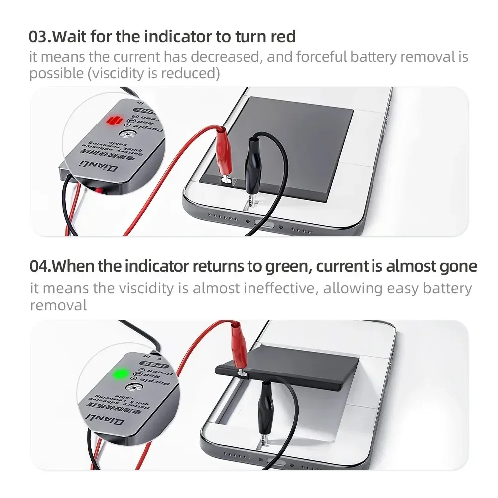 QianLi iP66 Battery Glue Quick Removal Alligator Clips Cable for iPhone 16/16Plus Battery Adhesive Quick Removing Disassembly