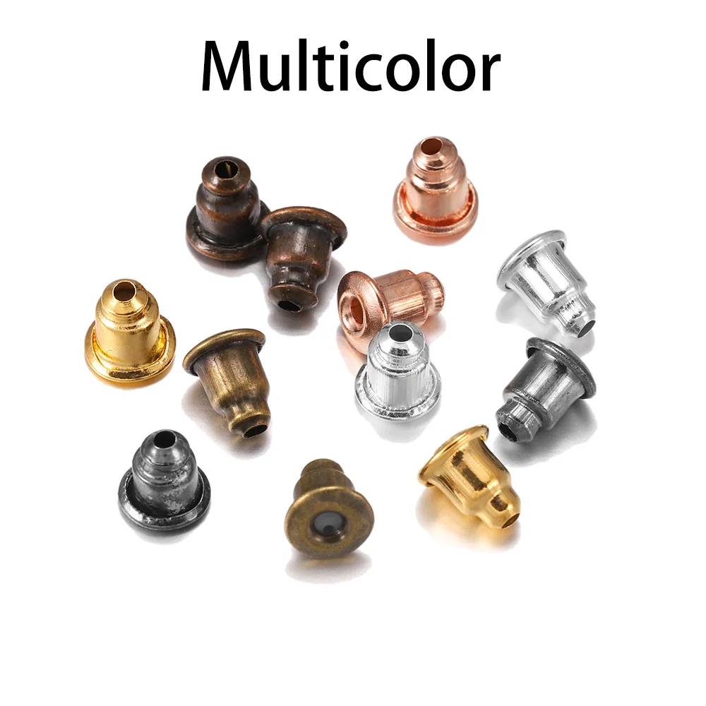 50-200pcs/lot Earring Studs Backs Stopper Scrolls Ear Findings DIY Blocked caps Earring Backs Stoppers Ear Accessories Supplies