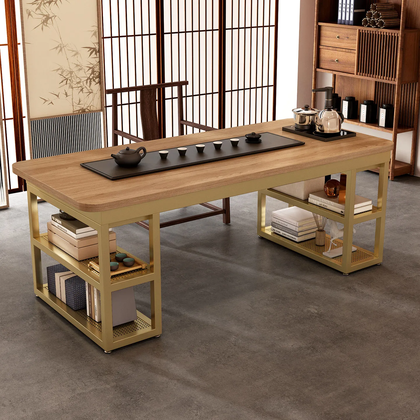 Simple desk shelf, metal support base, rock slab tile, dining table foot, marble table leg, light luxury table rack. 5